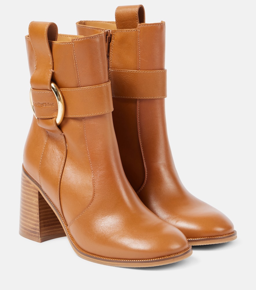 See By Chloe New Ring 80 leather ankle boots
