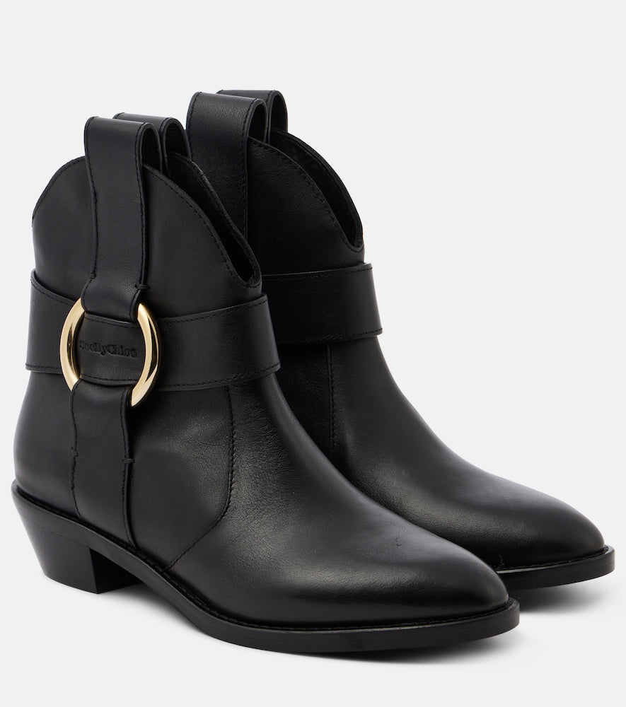 See By Chloe New Ring leather ankle boots