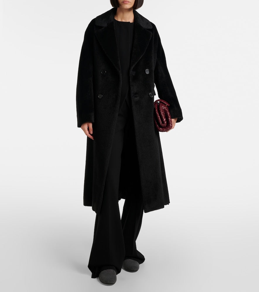 Max Mara Logo embroidered velvet corduroy loafers