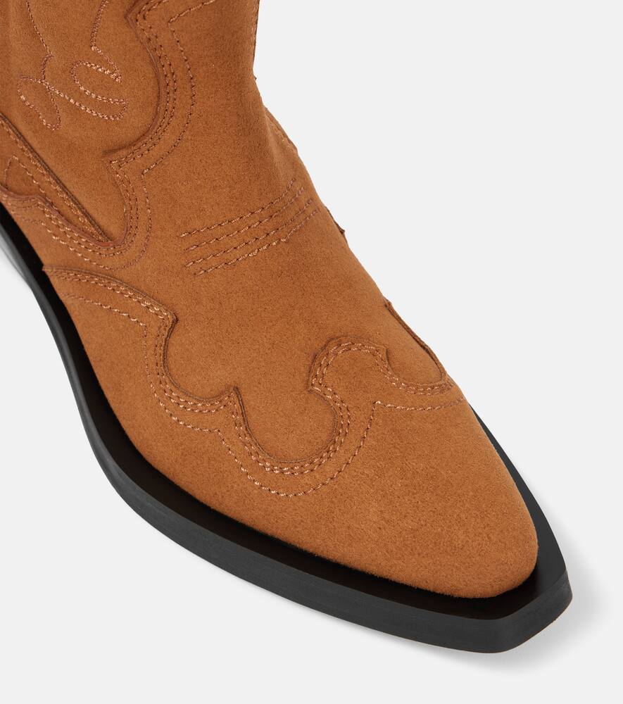 Ganni Embroidered faux leather cowboy boots