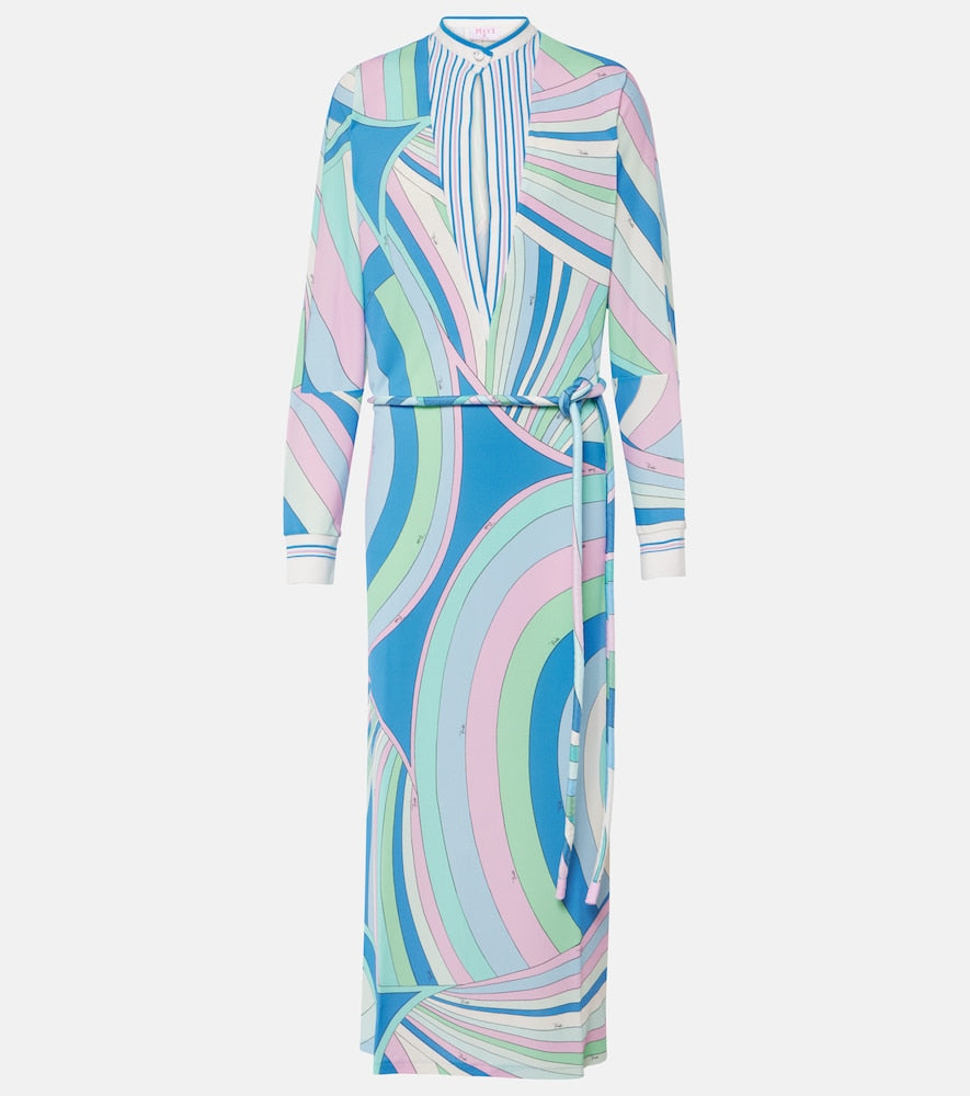 Pucci Layered belted printed tunic. Pucci 多层系带印花束腰上衣