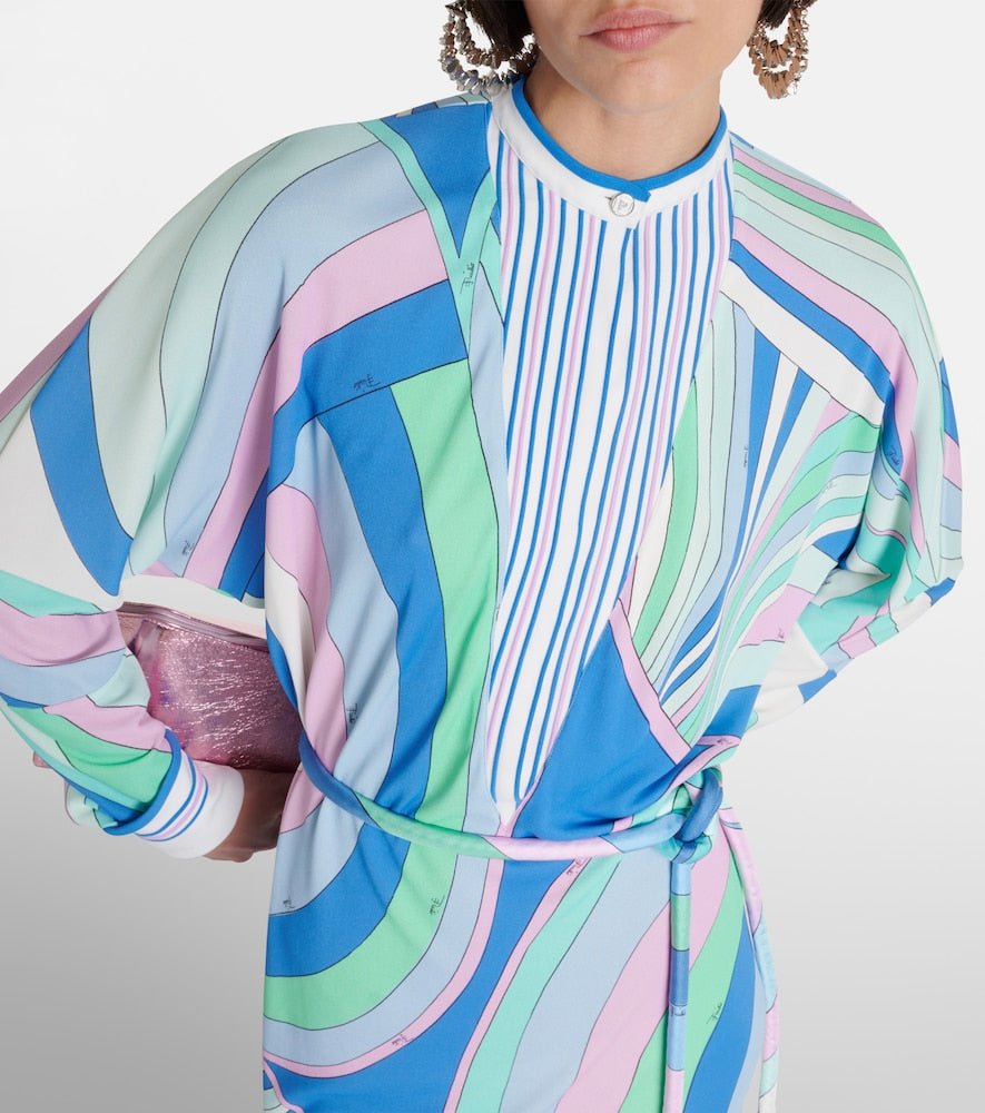Pucci Layered belted printed tunic