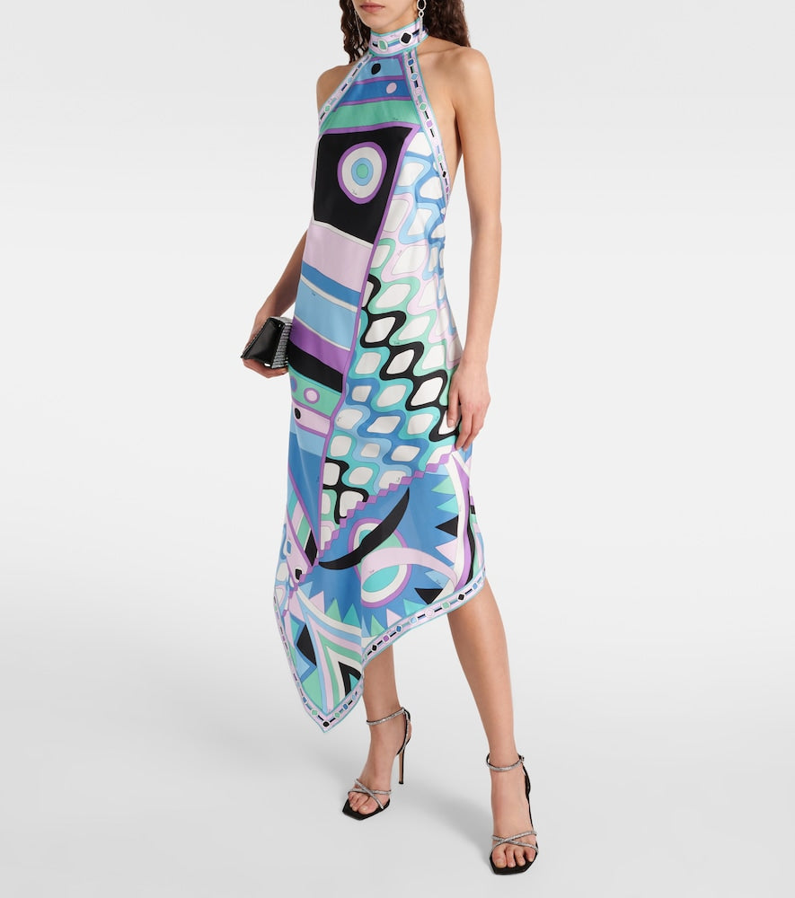 Pucci Vivara halterneck silk midi dress