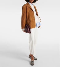 Staud Corrine single-breasted suede jacket