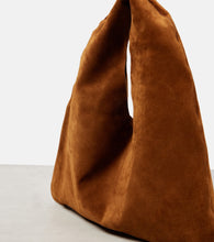 The Row Bindle Small suede tote bag