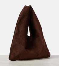 The Row Bindle Small suede tote bag
