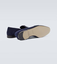 Manolo Blahnik Carlton embellished suede loafers