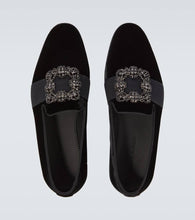 Manolo Blahnik Carlton Jet velvet loafers