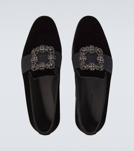 Manolo Blahnik Carlton Jet velvet loafers