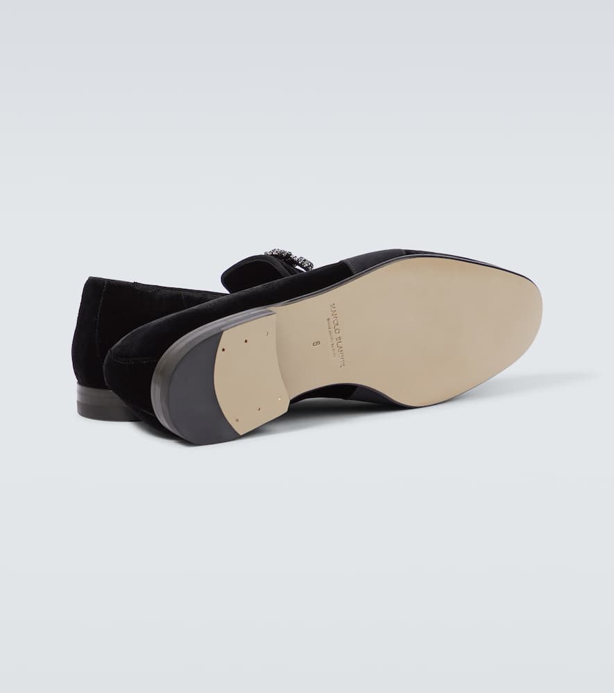 Manolo Blahnik Carlton Jet velvet loafers
