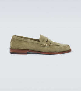 Manolo Blahnik Perry suede penny loafers
