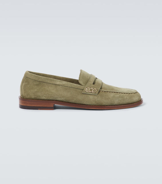 Manolo Blahnik Perry suede penny loafers
