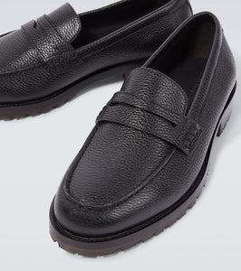 Manolo Blahnik Randy leather penny loafers