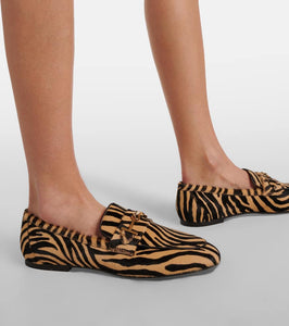 Tod's T Ring printed calf hair loafers