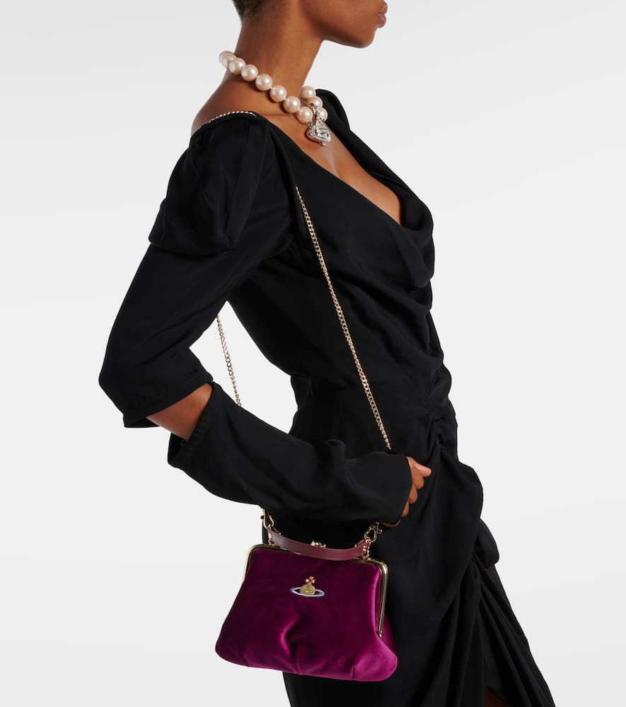 Vivienne Westwood Granny Frame Orb velvet tote bag