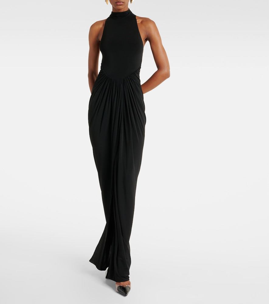 Alaia Halterneck draped gown