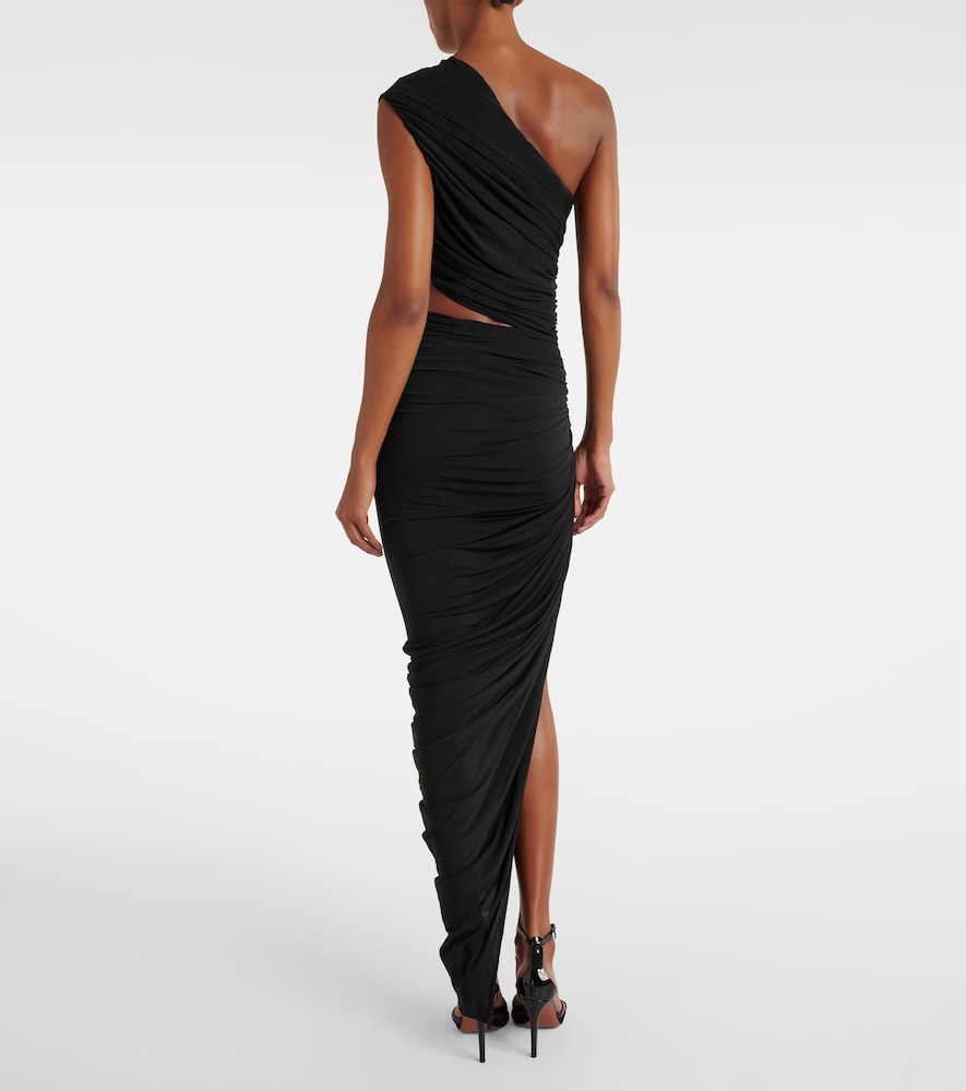 Alaia Cutout ruched jersey midi dress