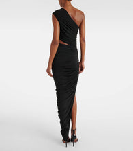 Alaia Cutout ruched jersey midi dress