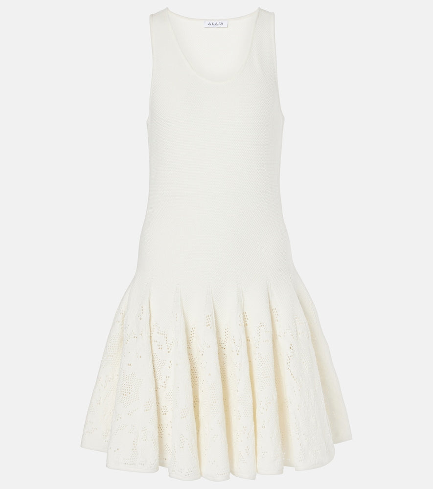 Alaia Skater cotton lace minidress. Alaia Skater 棉质蕾丝迷你连衣裙