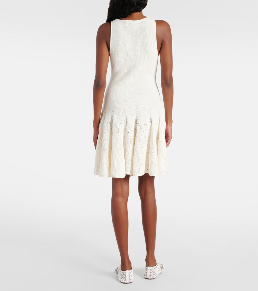 Alaia Skater cotton lace minidress