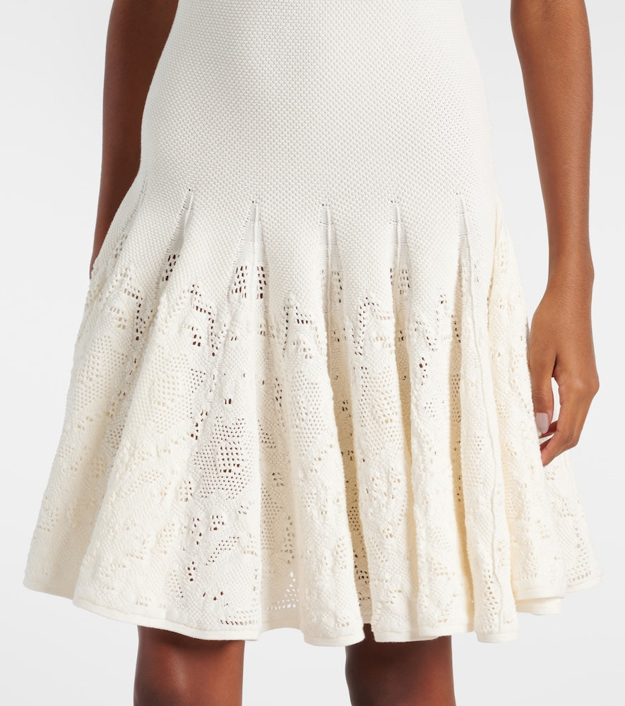 Alaia Skater cotton lace minidress