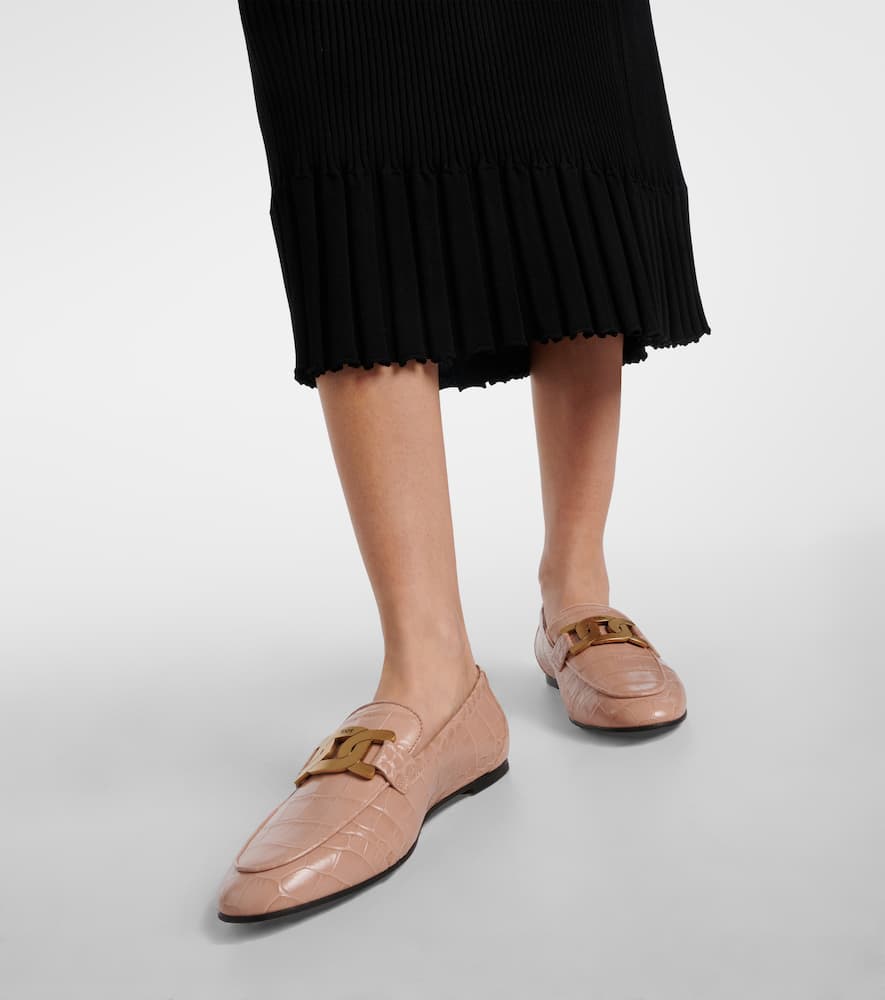 Tod's Kate croc-effect leather loafers