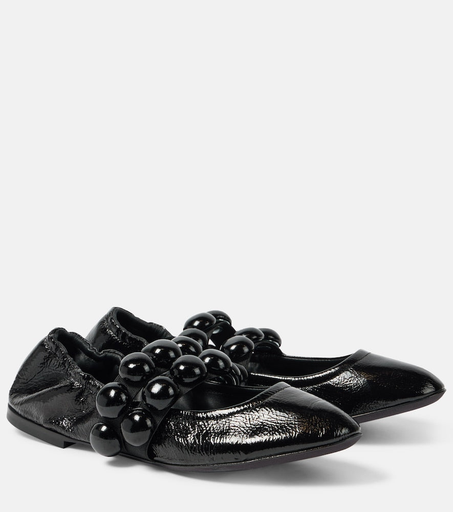 Alaia Sphere patent leather Mary Jane flats - Alaia Sphere漆皮玛丽珍平底鞋