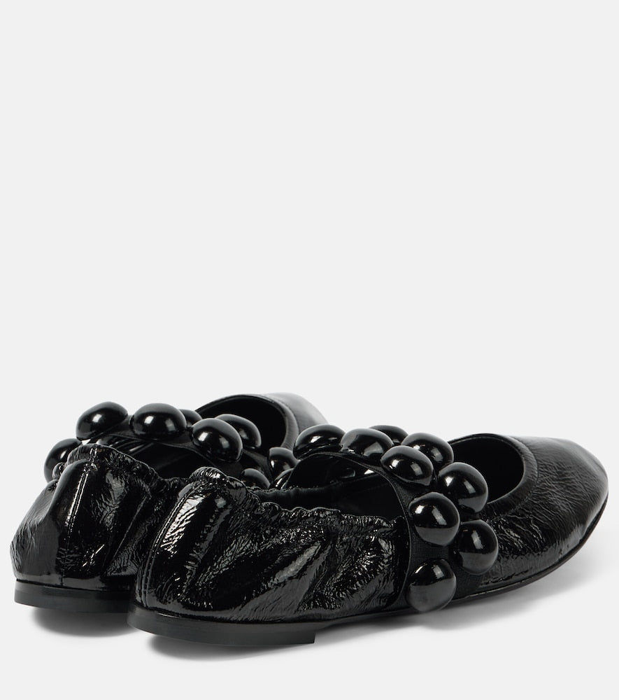Alaia Sphere patent leather Mary Jane flats