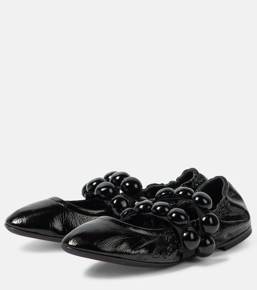 Alaia Sphere patent leather Mary Jane flats