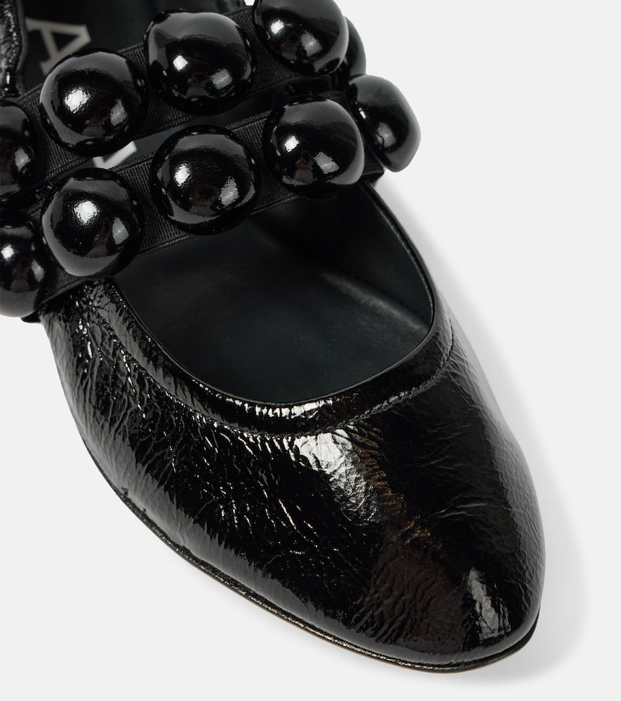 Alaia Sphere patent leather Mary Jane flats