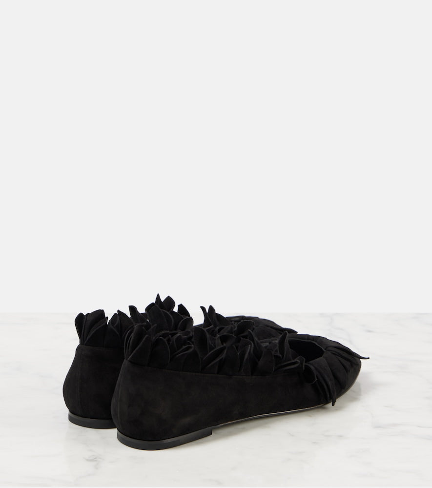 Alaia Petal suede ballet flats
