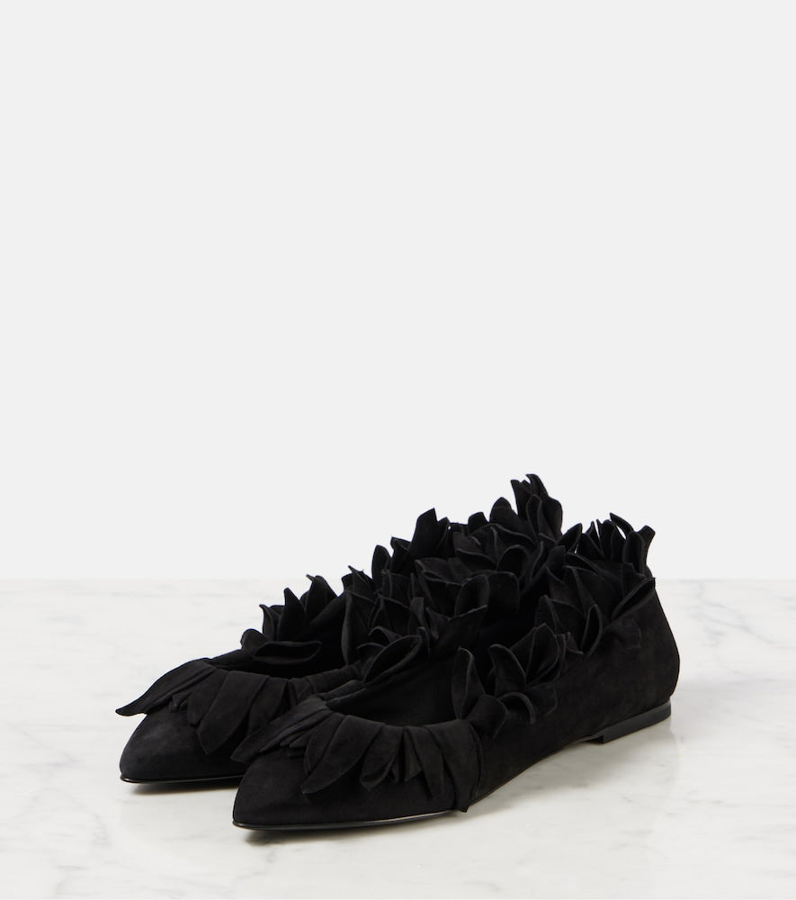 Alaia Petal suede ballet flats