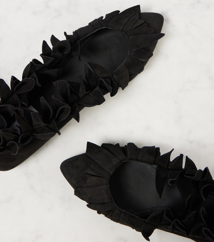 Alaia Petal suede ballet flats