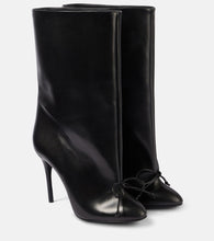 Alaia 90 bow-detail leather ankle boots - Alaia 90 蝴蝶结装饰皮革踝靴