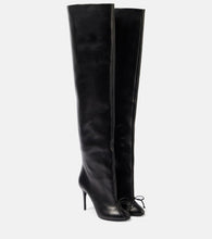 Alaia Bow-detail leather over-the-knee boots - Alaia蝴蝶结装饰过膝皮靴