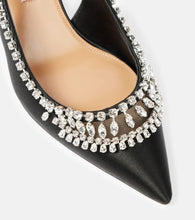 Aquazzura Crystal Crush satin slingback pumps