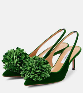 Aquazzura Couturier Sling 65 velvet slingback pumps