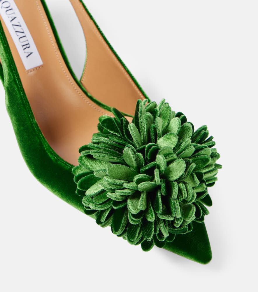 Aquazzura Couturier Sling 65 velvet slingback pumps