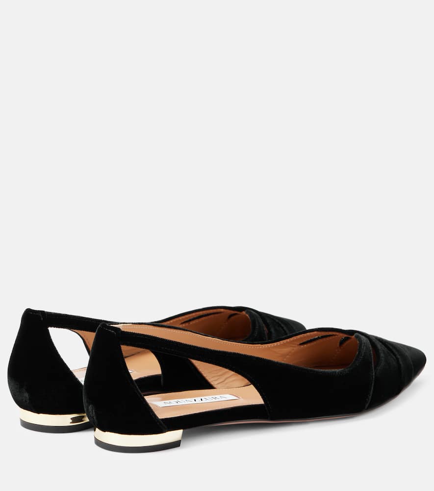 Aquazzura Moves cutout velvet ballet flats