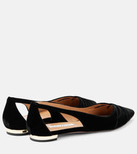 Aquazzura Moves cutout velvet ballet flats