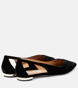 Aquazzura Moves cutout velvet ballet flats