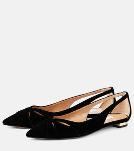 Aquazzura Moves cutout velvet ballet flats
