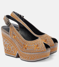 Clergerie Dylya 110 embroidered suede wedge sandals - Clergerie Dylya 110 刺绣绒面革坡跟凉鞋