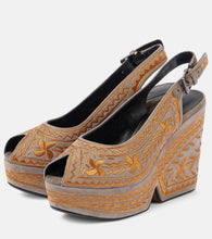Clergerie Dylya 110 embroidered suede wedge sandals