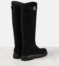 Dolce&Gabbana Logo suede knee-high boots