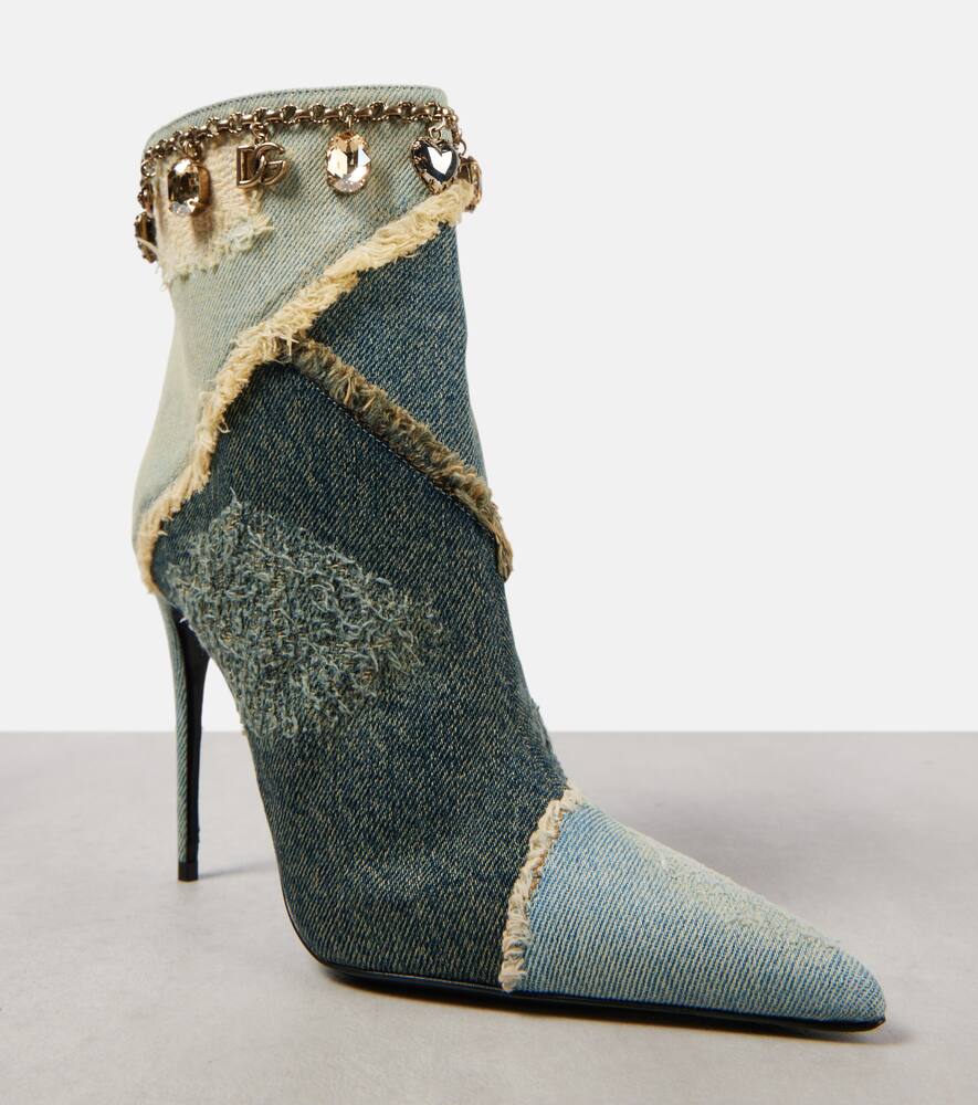 Dolce&Gabbana Embellished denim ankle boots