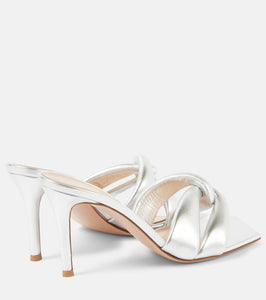 Gianvito Rossi Amour 90 metallic leather mules