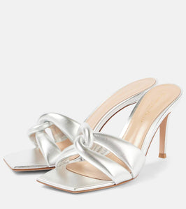Gianvito Rossi Amour 90 metallic leather mules