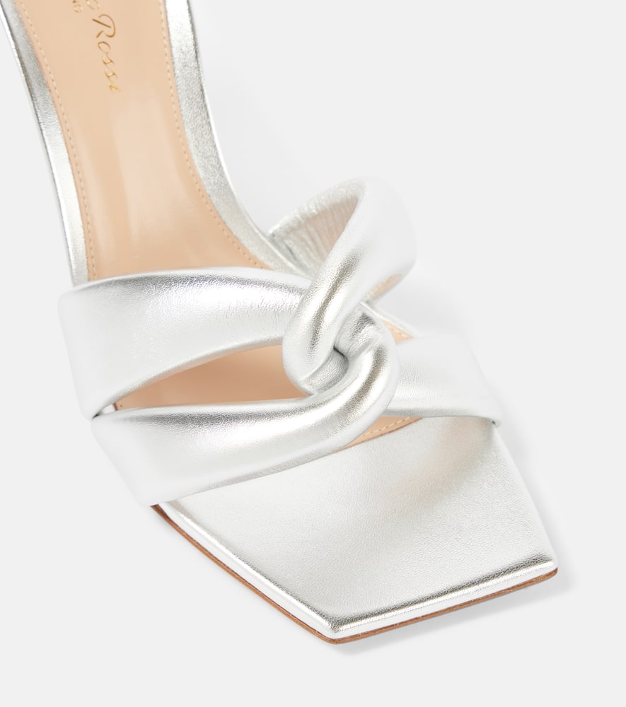 Gianvito Rossi Amour 90 metallic leather mules
