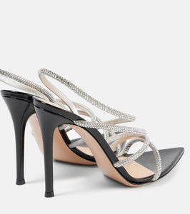 Gianvito Rossi Crystal Ettie leather sandals